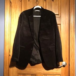 Black velvet Calvin Klein suit jacket